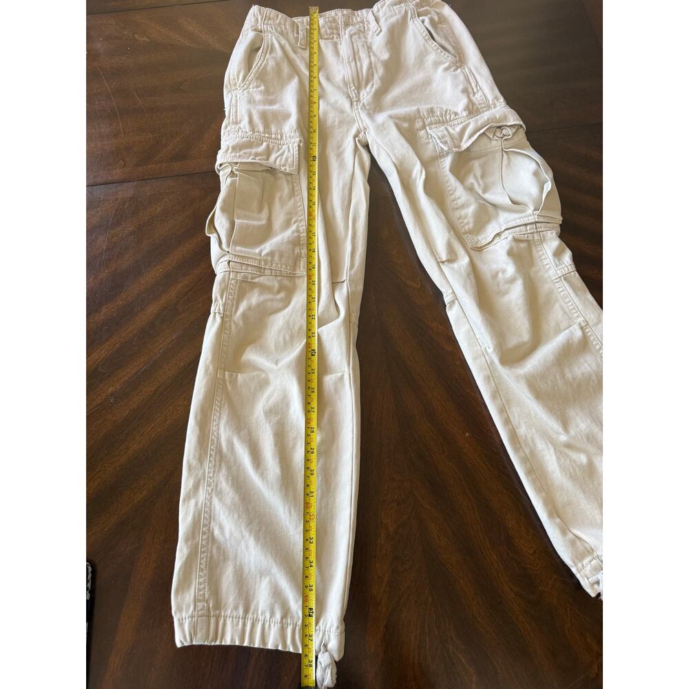 Zara Womens Cargo Pants Size 0 Bone Mid Rise Gorpcore Utility Outdoor Camping - Picture 3 of 9